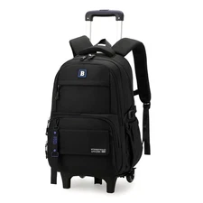 Rolling Backpack for Boys Kids Backpack with Wheels Trolley School Bag for Te...