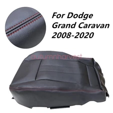 For 2010-2020 Dodge Grand Caravan Driver Bottom Leather Seat Cover Red Seam
