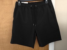 Member's Mark Men's Black Tech Shorts UPF 30 Drawstring Polyester Size Small New
