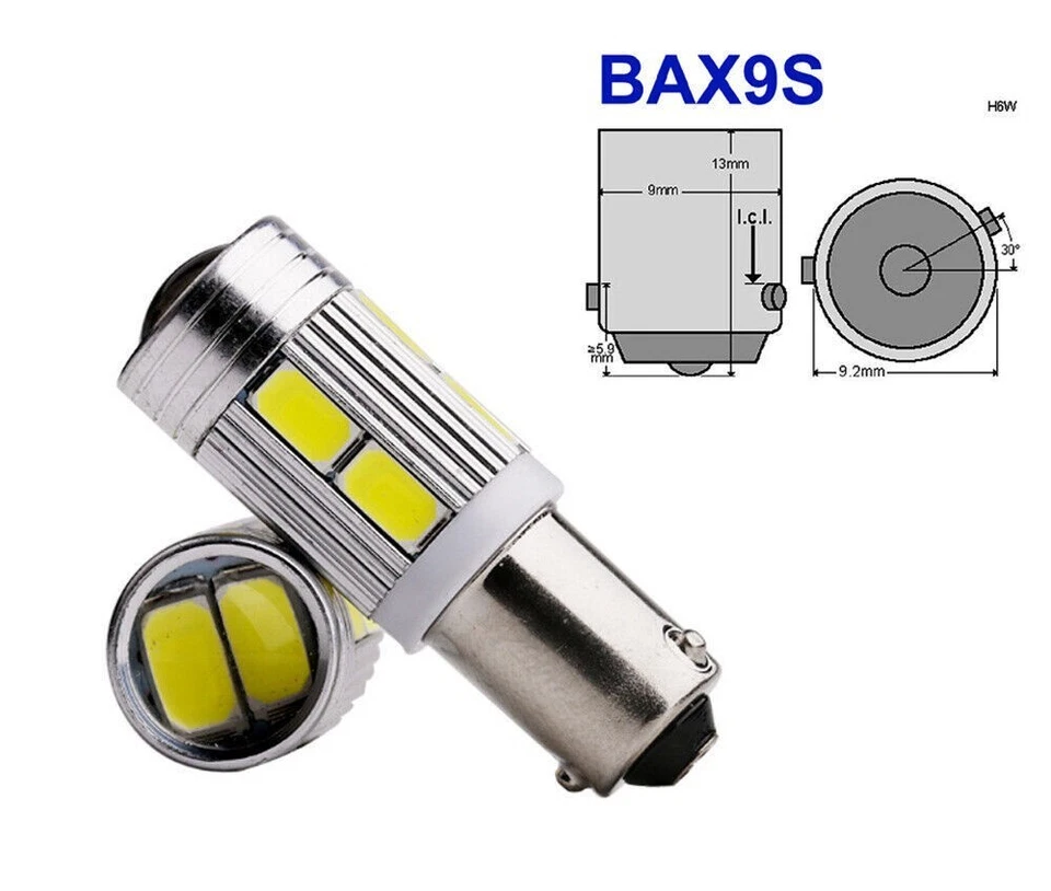 2x BAX9S 12V H6W 434 10 SMD LED Rennsport Standlichter Standlicht - Bild 4 von 4