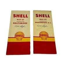 1950's Shell Road Map Lot Washington, D.C. Baltimore Maryland