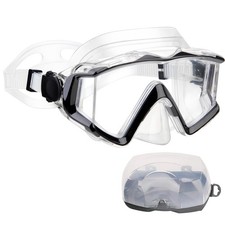 Diving mask Anti-Fog Swimming Snorkel Suitable Adult, Black transparent