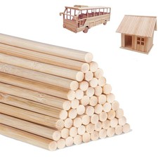 1/4 x 12 Inch 25PCS Dowel Rods Wood Sticks Wooden Dowel Rods