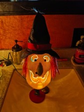 Light Up Halloween Witch Lamp