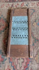 Sweet Antique Old Primitive Wood Metal Grater Cutter 16"