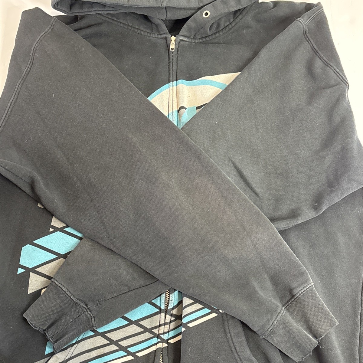 VTG FMF Hoodie Mens XL Black MX Motocross “Feel The Power” Graphic Y2K Grunge View 3