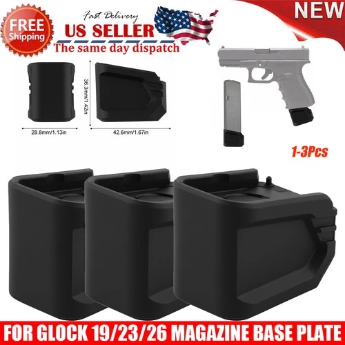 3pcs For Glock 19/23/26 Gen 2-3-4-5 Enhanced Added Weight Mag Base Plate