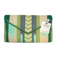 KAY LEE Southwest Seed Bead Beaded Envelope Clutch Crossbody Bag #KB6