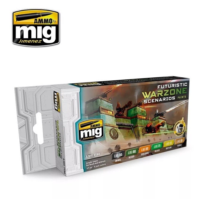 Ammo MIG 7154 - Acrylic Colour Set (6x 17ml) - Futuristic Warzone Scenarios