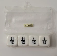 Fraction Dice Set of Four Math Mathematics Manipulative Teaching Practicing New