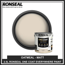 Image of Ronseal One Coat Everywhere Washable Tough Quick Dry Matt Paint All Colours 2.5L