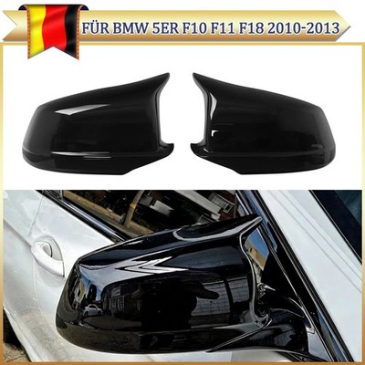 2X Für BMW 5er F10 F11 F18 2010-2013 Glanz Schwarz Spiegelkappen Außenspiegel DE