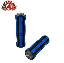ALTA Short Bicycle Grips 7/8" Handlebar 127mm BLK/Blue Foam Comfort Cruiser/BMX.