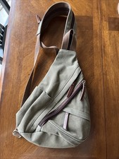 Canvas Sling Bag - Small Crossbody Backpack Shoulder Daypack Antik Kraft