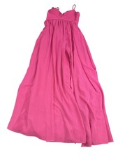 Azazie Women's Pink Pleated Bodice Maxi Dress Adjustable Straps Size 4