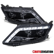 Fit 2010 2011 2012 Ford Fusion Black Smoke Led Strip Projector Headlights Lamps