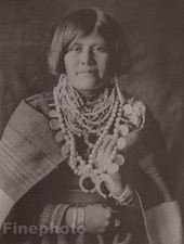 c.1900/72 Photogravure NATIVE AMERICAN INDIAN Female Costume EDWARD CURTIS 11x14