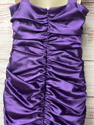 Onyx Nite lila Satin gerruchtet formelles Kleid Größe 8 neu ohne Etikett WD-66 - Bild 5 von 7