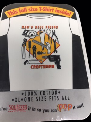 New PakTites Compressed T Shirt Size XL Craftsman Man s Best Friend~~FAC SEALED~