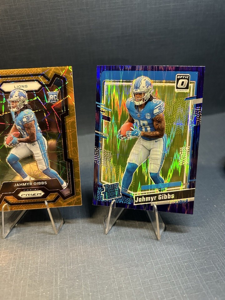 Jahmyr Gibbs 2023 Panini Prizm Orange Lazer RC 331 Rookie Card Detroit