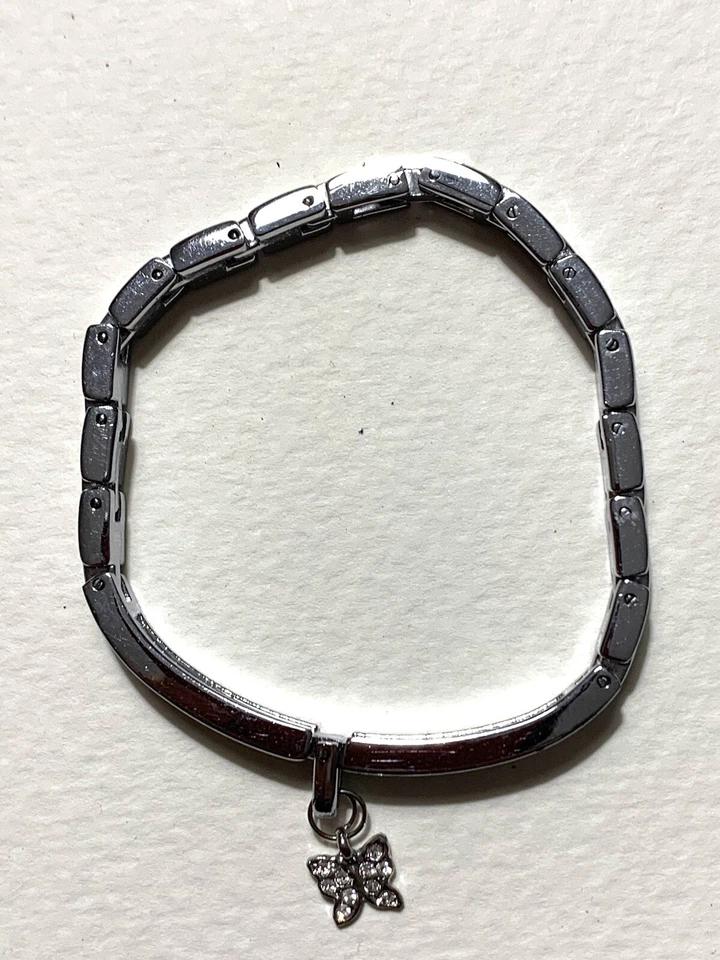Edelstahl? Armband mit Stras Silber Farbe - Bild 2 von 4