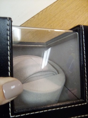 Rotating Watch Winder Display Case Black Leather - Picture 3 of 6