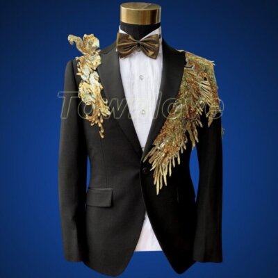 slim fit dress slacks Dolce & Gabbana Black Gold Jacquard Dress Trouser Pants - IT44 main image 0