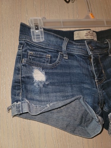 Womens Hollister Low-Rise Denim Distressed Short Shorts Size 1 Waist 25 - Picture 6 of 6