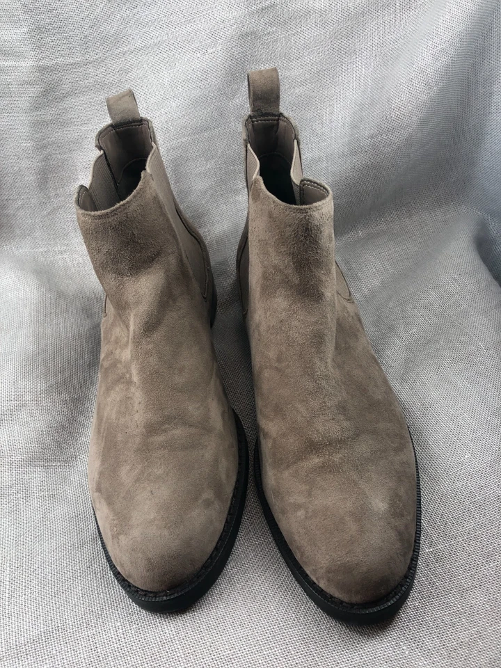 LRL Lauren Ralph Lauren Mujer Gamuza Botines Zapatos Talla 7 B Gris Logo Foto 2 de 4