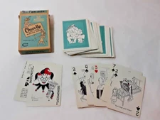 VINTAGE CHEER-UP PLASTIC COATED PLAYING CARDS 52 DIFFERENT CARTOONS Woshaw