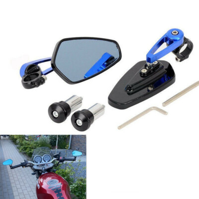 1 Set Motorcycle Aluminum 7/8'' Bar End Side Rearview Mirror Handlebar Rear View