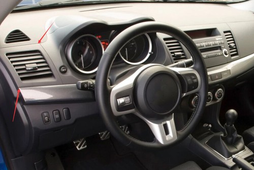 For Mitsubishi Lancer EVO 2007-2017 Replace Carbon Fiber Left AC Air Outlet Vent - Picture 3 of 7