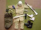 Gi Joe Vintage knock off MP set w/ Striped Helmet, Redbox .45 w Holster.