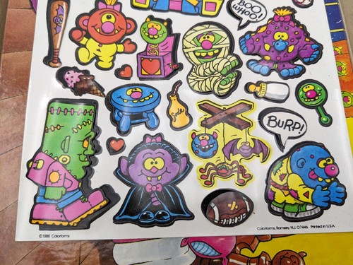 Set da gioco vintage 1987 Amable Monsters Colorforms completo Fair Cond - Foto 8 di 12
