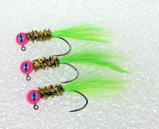Hand tied crappie jigs 1/16 ounce (hair jigs)