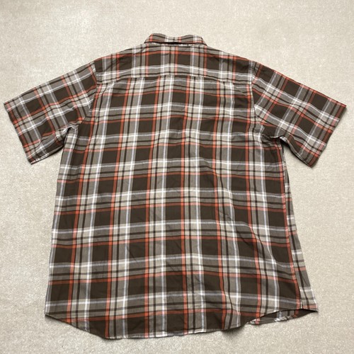Harley Davidson Button-Up Shirt 2XL Tall Men's Orange Plaid Check Logo Motorbike - Picture 5 of 8
