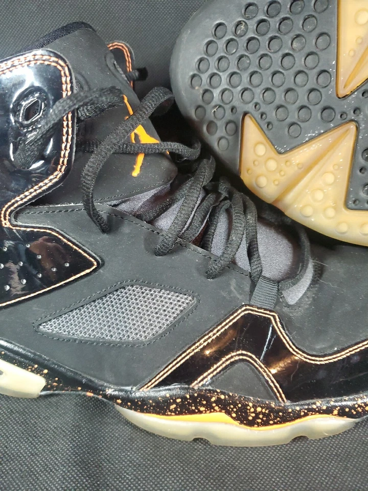 Nike Air Jordan Flight Club tamanho 12 555475-032 cítrico brilhante salpicado 2013 laranja - Imagem 3 de 4