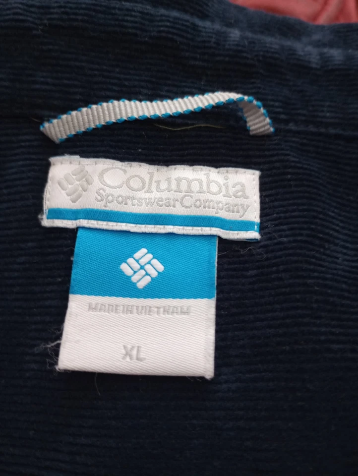 Vintage Mens Solid Navy Corduroy Long Sleeve Button Front Shirt By Columbia XL - Image 2 of 4