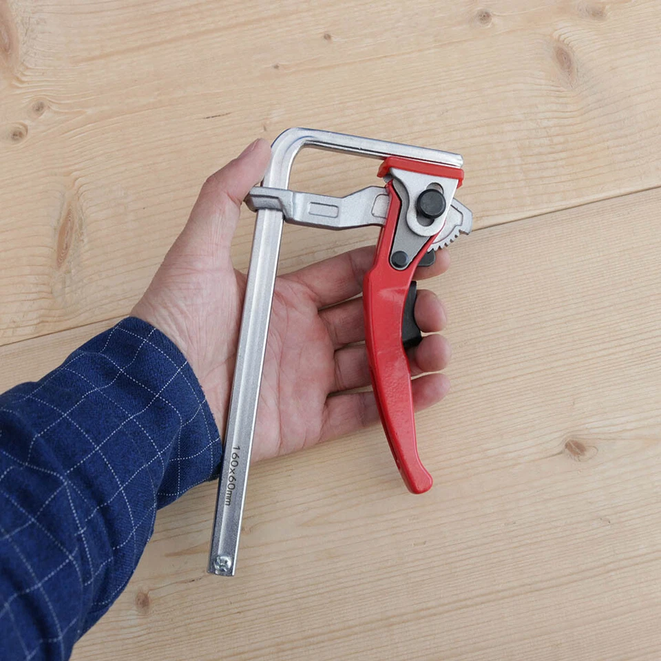 2PCS Steel Upgrade Quick Ratchet Track Saw Guide Rail Clamp MFT Clamp 160-300mm - image 2 of 4