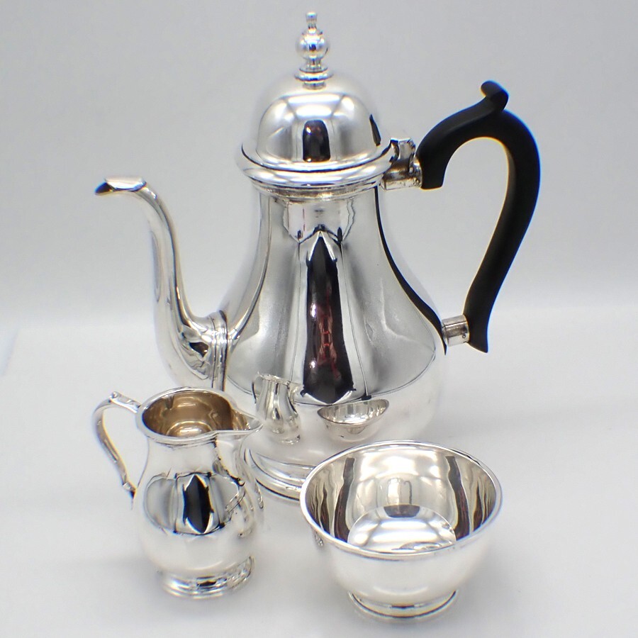 Tiffany Queen Anne Three Piece Tea Set Sterling Silver No