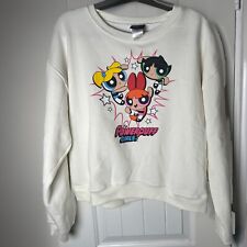 Cartoon Network Beige Powerpuff Girls Semi-Crop Sweatshirt Women  s Sz. Large