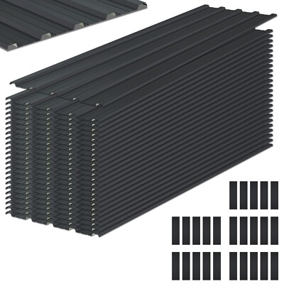 #ad 25 Pieces Set Roof Panels Galvanized Steel Hardware Roofing Sheets Wall Panels $229.99