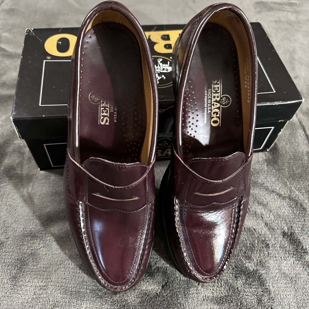 Sebago Cayman 90-733 Handsewn Leather Brown Loafers Size C