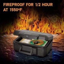 Fire Chest Fireproof Safe Lock Hidden Box Hide Money Cash,Document with Key Lock