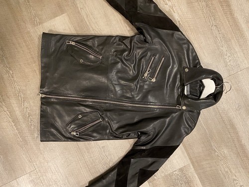 Woman Black Leather Jacket size 38 - Picture 5 of 9