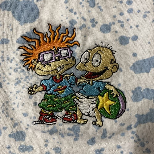 Nickelodeon Girl's Rugrats Shirt & Shorts Outfit, Medium (8) white blue Splatter - Picture 2 of 3