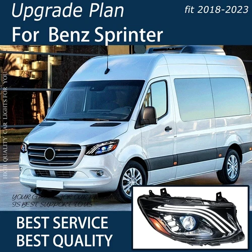 2X Upgrade Full LED Headlight Assembly Head Lamp For Mercedes Sprinter 2018-2023