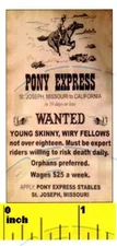 DOLLSHOUSE MIni Fun   PONY EXPRESS RIDER WANTED Poster Print - CDHM  1:12