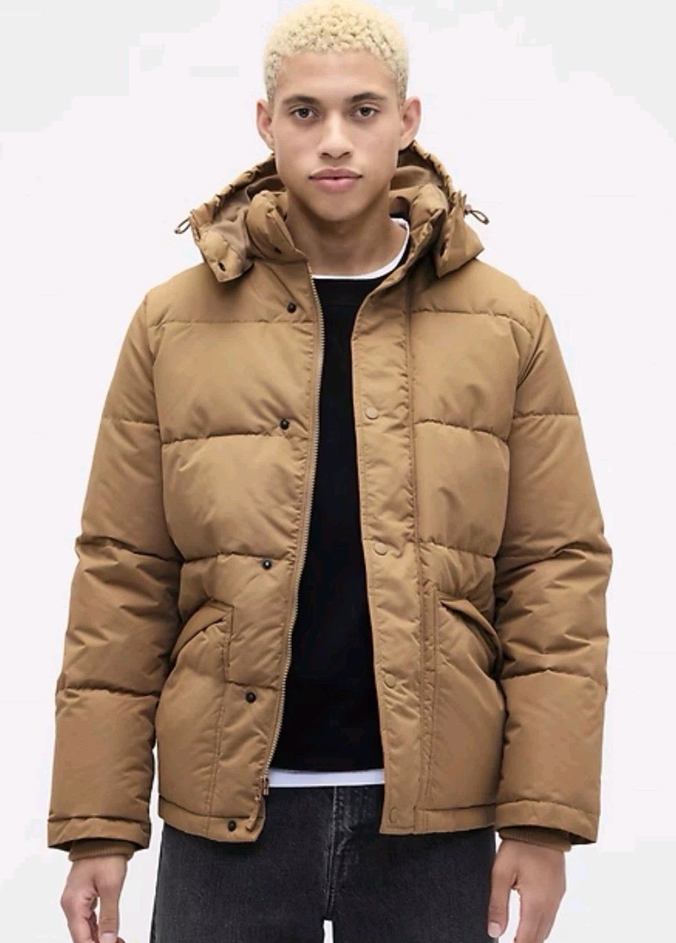 Gap ColdControl Max Puffer Coat Jacket Men's Large Khaki Brown Long Sleeve ~ New image 4