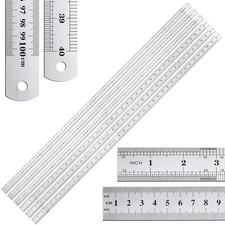 Lothee 6 Pieces Metal Yard Stick Meter Large Stainless Steel 40 Inch 